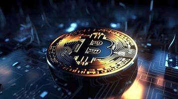 bitcoins artístico financiero red un creativo representación de digital riqueza ,financiero concepto el bitcoin en el antecedentes red foto