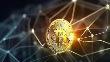 bitcoins artístico financiero red un creativo representación de digital riqueza ,financiero concepto el bitcoin en el antecedentes red foto