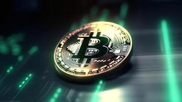 Bitcoin's Artistic Financial Network A Creative Representation of Digital Wealth ,Financial concept the bitcoin in the background network photo