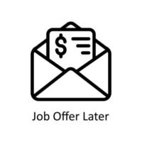 Job Offer Later Vector   outline Icons. Simple stock illustration stock