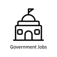 Government Jobs Vector   outline Icons. Simple stock illustration stock