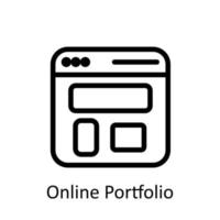 Online Portfolio Vector   outline Icons. Simple stock illustration stock