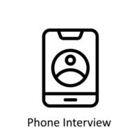 Phone Interview Vector   outline Icons. Simple stock illustration stock