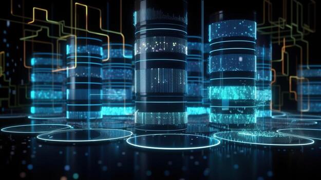 3d representación de resumen tecnología concepto. futurista ciberespacio fondo abstracto 3d representación de datos Procesando. futurista tecnología estilo foto