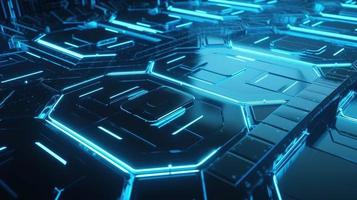 Cyber security concept with closed padlock on hexagons background 3D rendering photo