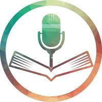 Podcast book vector logo design. Education podcast logo concept.