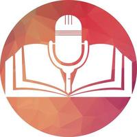 Podcast book vector logo design. Education podcast logo concept.