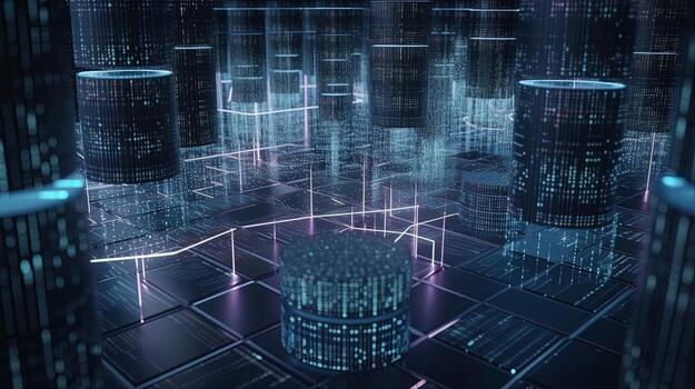 3D rendering of abstract technology concept. Futuristic cyberspace background,Abstract 3d rendering of data processing. Futuristic technology style photo