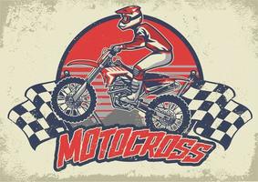 diseño de motocross vintage vector