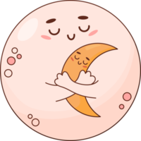 famiglia Luna sole con bambino png