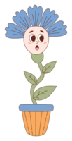 Groovy flower power in pot. sticker png