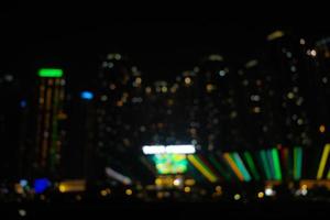 Defocused urban abstract texture background, blurred lights, City night light, light bokeh photo