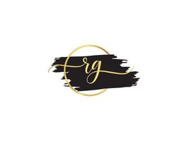 Luxury Rg Letter Logo, Initial RG Signature Brush Letter Logo Icon vector
