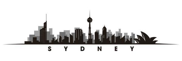 Sydney skyline and landmarks silhouette vector