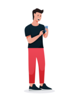 man using smartphone isolated illustration png