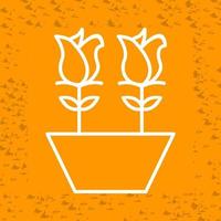 Tulips in Pot Vector Icon