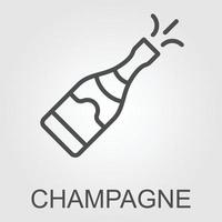 Party vector icon. Champagne isolated sign. Congratulation symbol design.