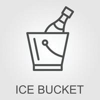 Ice bucket icon outline style design. Ice bucket vector illustration. isolated on white background.