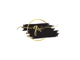 Signature Qw Letter Logo, Minimalist QW Luxury Logo Letter For Cloth vector