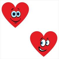 Heart face expressions vector