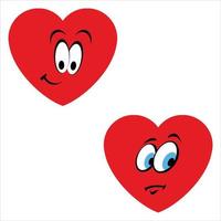 Heart face expressions vector