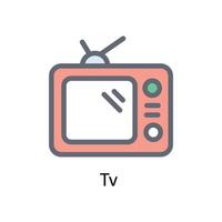 televisión vector llenar contorno iconos sencillo valores ilustración valores