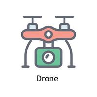 Drone  Vector Fill outline Icons. Simple stock illustration stock