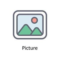 Picture Vector Fill outline Icons. Simple stock illustration stock