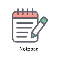 Notepad Vector Fill outline Icons. Simple stock illustration stock