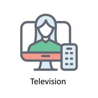 televisión vector llenar contorno iconos sencillo valores ilustración valores