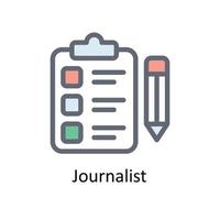 Journalist Vector Fill outline Icons. Simple stock illustration stock