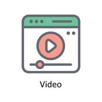 Video Vector Fill outline Icons. Simple stock illustration stock