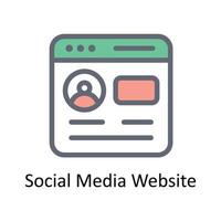 Social Media Website Vector Fill outline Icons. Simple stock illustration stock