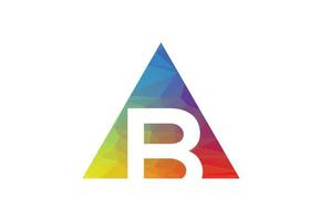 Colourful Low Poly and initial A letter logo design, Vector illustration