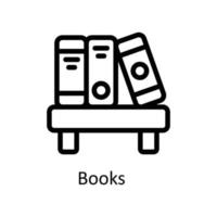 Books Vector  outline Icons. Simple stock illustration stock