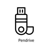 Pendrive Vector  outline Icons. Simple stock illustration stock