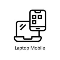 Laptop Mobile Vector  outline Icons. Simple stock illustration stock