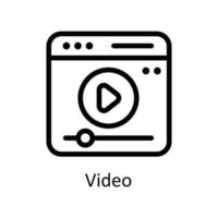 vídeo vector contorno iconos sencillo valores ilustración valores