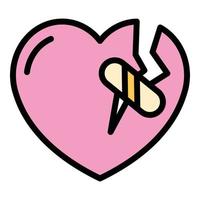 Broken heart icon vector flat