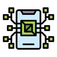 Api phone processor icon vector flat