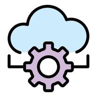 api nube engranaje icono vector plano