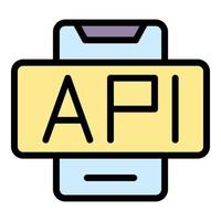 Api smartphone icon vector flat