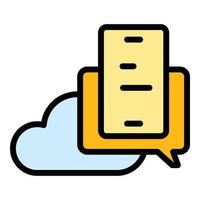 Api phone cloud icon vector flat