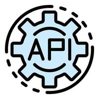 api código engranaje icono vector plano