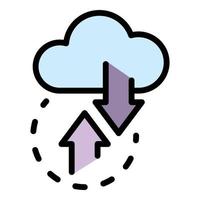 Api change data cloud icon vector flat