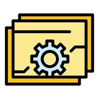 Api gear web icon vector flat