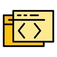 Api write code icon vector flat