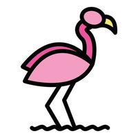 Linear flamingo icon vector flat