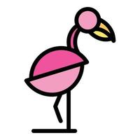 Zoology flamingo icon vector flat