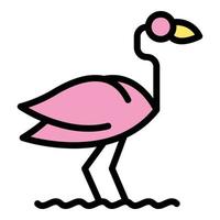 Waterbird flamingo icon vector flat